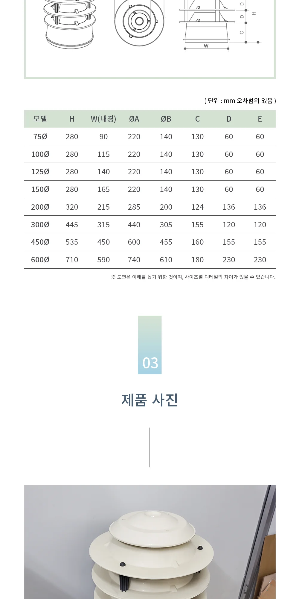 코프렌 고정식흡출기 100파이 상세 이미지 5