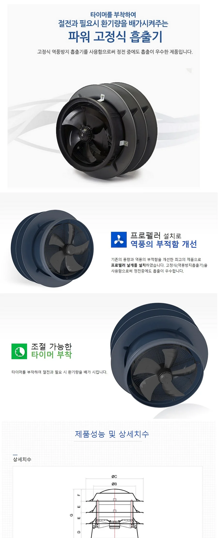 코프렌 파워고정식흡출기 600파이 단상 / 삼상 상세 이미지 2